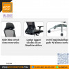 MT/M9 เก้าอี้ทำงาน เก้าอี้สำนักงานเพื่อสุขภาพ พนักพิงกลางผ้าตาข่าย MESH มี Lumbar Support ขาอลูมิเนียม MOTECH