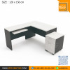 KCC/PFF-GD120150-L โต๊ะทำงานตัวแอล L-Shape ขนาด 120x150 ซม. ผิวเมลามีน พร้อมตู้ลิ้นชักล้อเลื่อน