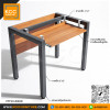 KCC/PFF20-8060C โต๊ะทำงาน โต๊ะคอมพิวเตอร์ ขาเหล็กพ่นสี ท็อปเมลามีนหนา 25 มม. KCC ขนาด 80 x 60  cm