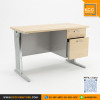 KCC/PFF6-12060 โต๊ะทำงาน โต๊ะขาเหล็ก ขนาด 120x60 ซม. พร้อมลิ้นชักและช่องร้อยสายไฟ KCC