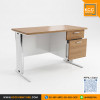 KCC/PFF6-12060 โต๊ะทำงาน โต๊ะขาเหล็ก ขนาด 120x60 ซม. พร้อมลิ้นชักและช่องร้อยสายไฟ KCC