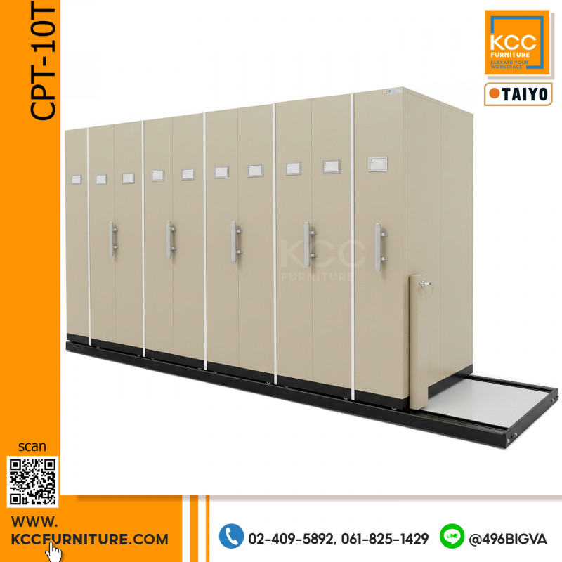 TY/CPT-10T ตู้รางเลื่อนประหยัดพื้นที่ ชนิดมือผลัก TY/CPT-10T ตู้รางเลื่อนประหยัดพื้นที่ ชนิดมือผลัก