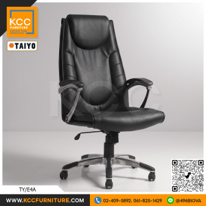 TY/E4A  เก้าอี้ทำงานผู้บริหาร เก้าอี้พนักพิงสูง หุ้มหนัง PU ขาและแขน Aluminum Alloy TAIYO
