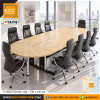 TY/WSCF330120 โต๊ะประชุม 10-12 ที่นั่ง ขนาด 330x120 ซม. ขาเหล็กทรงโมเดิร์น หน้าท็อปหัวท้ายโค้ง TAIYO