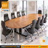 TY/WSCF330120 โต๊ะประชุม 10-12 ที่นั่ง ขนาด 330x120 ซม. ขาเหล็กทรงโมเดิร์น หน้าท็อปหัวท้ายโค้ง TAIYO