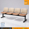 KCC/DT-064-4S เก้าอี้แถว 4 ที่นั่ง ชนิดหุ้มเบาะหนัง โครงพ่นดำ Epoxy