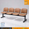 KCC/DT-064-4S เก้าอี้แถว 4 ที่นั่ง ชนิดหุ้มเบาะหนัง โครงพ่นดำ Epoxy
