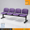 KCC/DT-064-4S เก้าอี้แถว 4 ที่นั่ง ชนิดหุ้มเบาะหนัง โครงพ่นดำ Epoxy