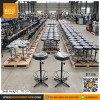 KCC/DT156 เก้าอี้บาร์กลมสูง มีที่พักเท้า เบาะหนังเทียม ขาเหล็ก 4 แฉก ปรับระดับเกลียวหมุน KCC