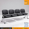 KCC/KCC-064-4S เก้าอี้แถว 4 ที่นั่ง ชนิดหุ้มเบาะหนัง ขาชุบโครเมียม