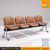 KCC/KCC-064-4S เก้าอี้แถว 4 ที่นั่ง ชนิดหุ้มเบาะหนัง ขาชุบโครเมียม