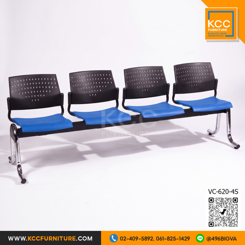 VC/VC-620-4S เก้าอี้แถว 4 ที่นั่ง เก้าอี้พักคอย ขาชุบโครเมียมเงา VCS VC/VC-620-4S เก้าอี้แถว 4 ที่นั่ง เก้าอี้พักคอย ขาชุบโครเมียมเงา VCS