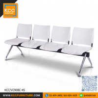 KCC/VC908C-4S เก้าอี้แถว 4 ที่นั่ง พลาสติก PP ขาชุบโครเมียม KCC